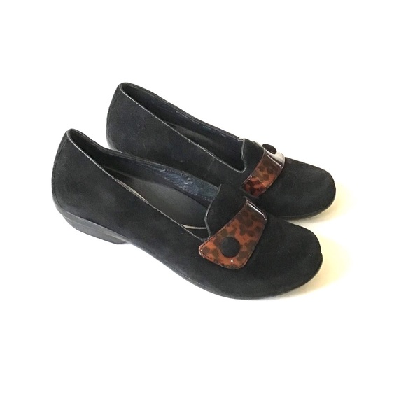 Dansko black suede slip on leopard shoes 37 - Picture 1 of 9